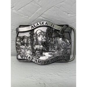 Vintage 1981 Bergamont Siskiuyou Belt Buckle "Alaska What America Was" Used